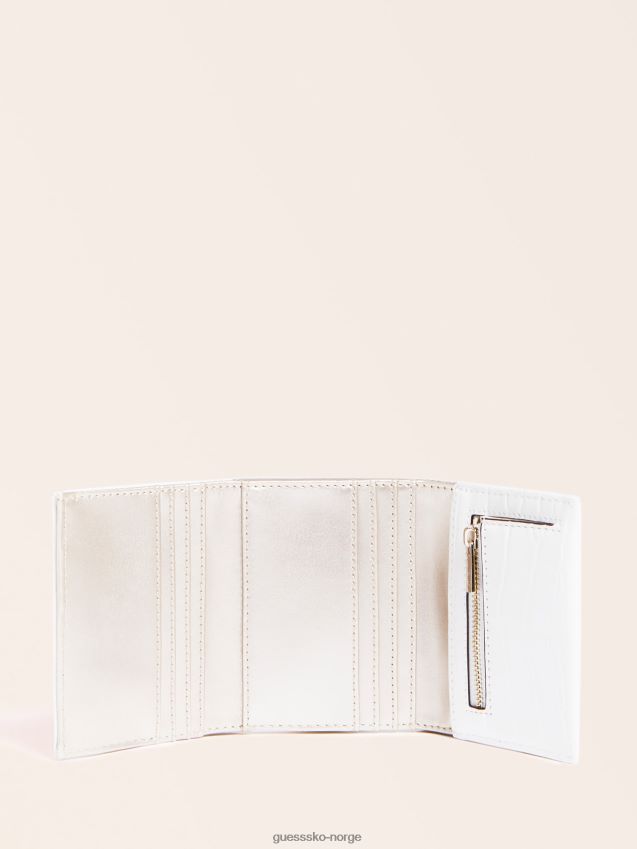 Guess hvit katey mini lommebok med krokodilletrykk hvit unisex F0LJ804430