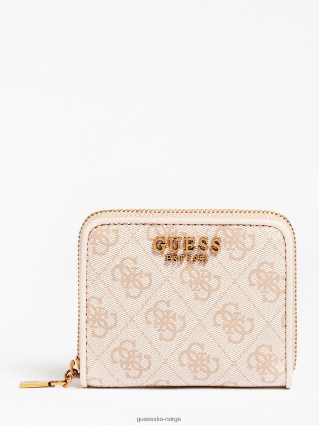 Guess izzy 4g logo mini lommebokkrem krem unisex F0LJ804044