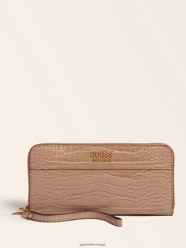 Guess krem katey maxi-lommebok med krokodilletrykk krem unisex F0LJ804536