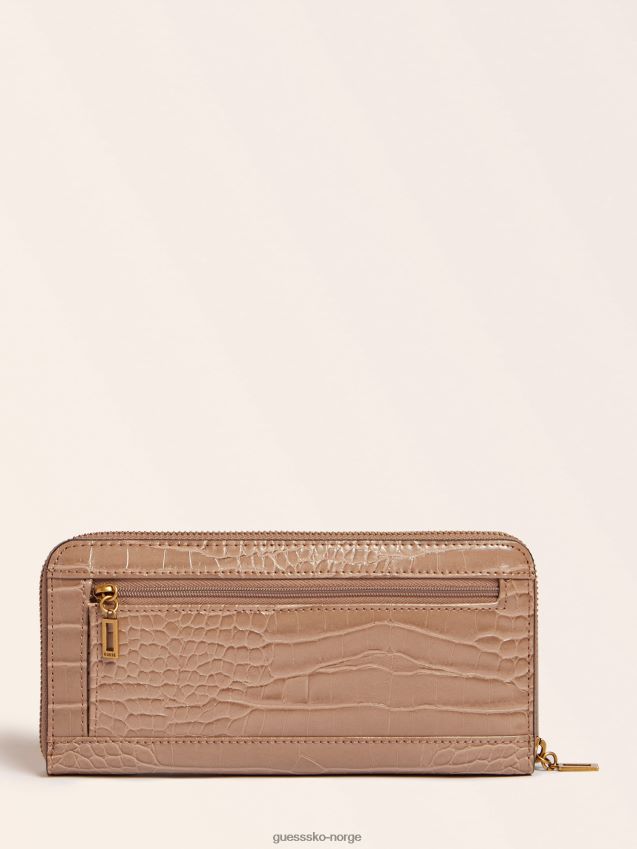Guess krem katey maxi-lommebok med krokodilletrykk krem unisex F0LJ804536