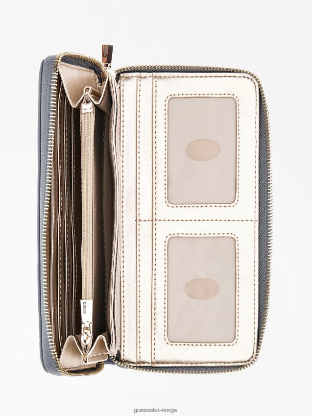 Guess la femme maxi-lommebok med preget logo lyseblå lyse blå unisex F0LJ804506