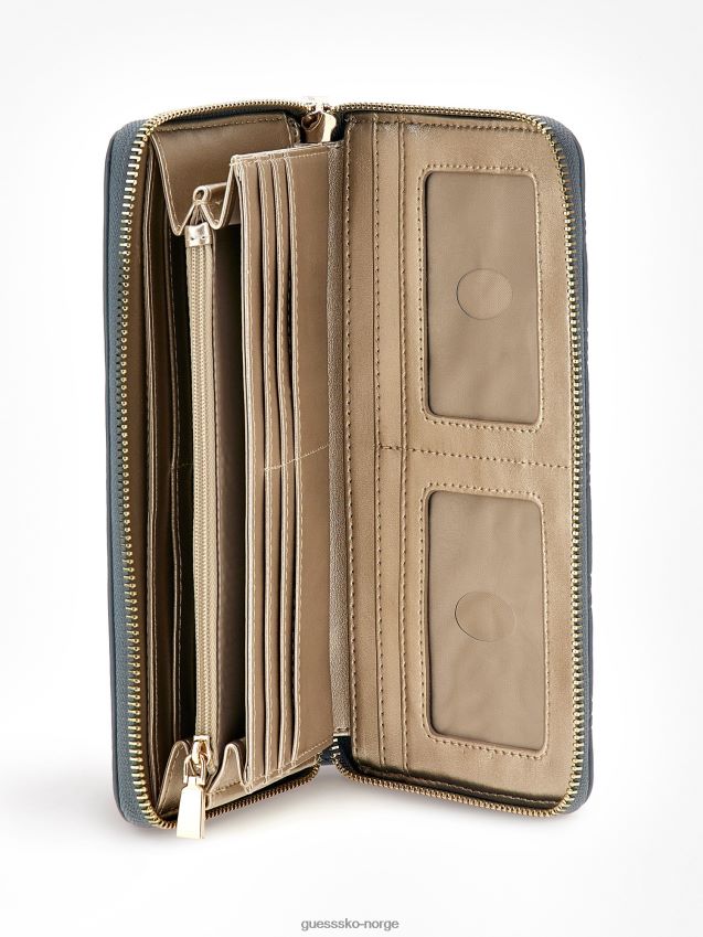 Guess la femme maxi-lommebok med preget logo lyseblå lyse blå unisex F0LJ804506