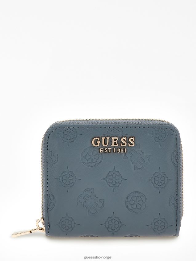 Guess lyseblå la femme mini lommebok med preget logo lyse blå unisex F0LJ804517