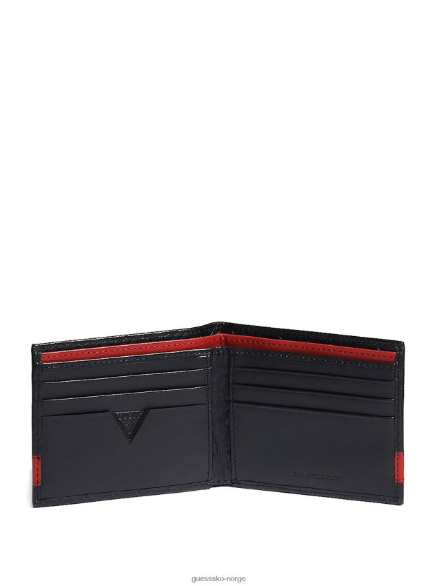 Guess mesa dobbel lommebok svart/rød svart, rød unisex F0LJ8011100
