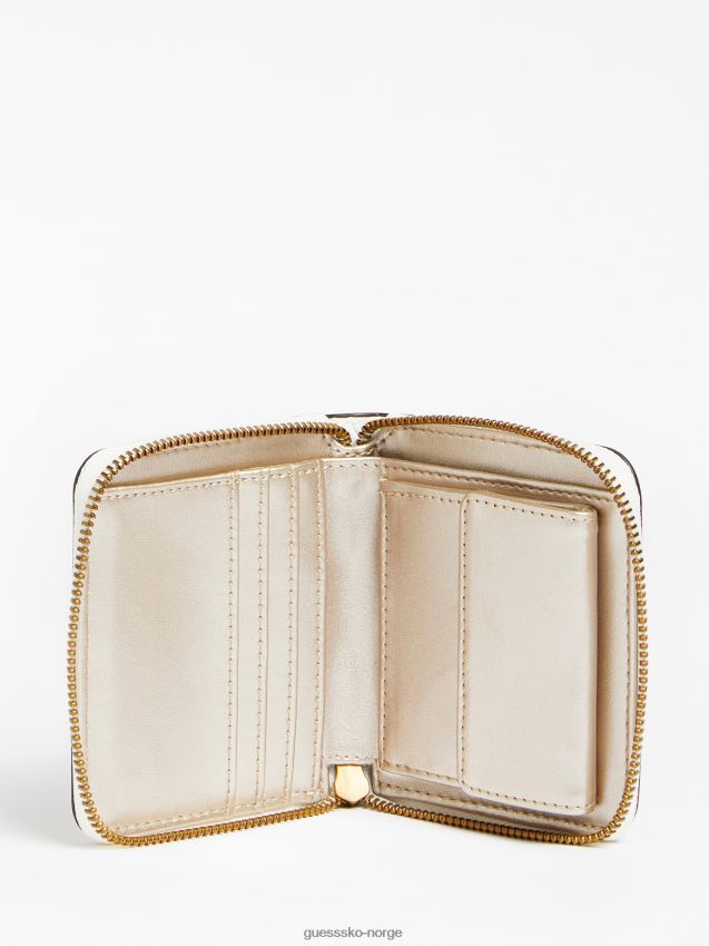 Guess mini lommebok med hvit laurbær-krok-trykk hvit unisex F0LJ804621