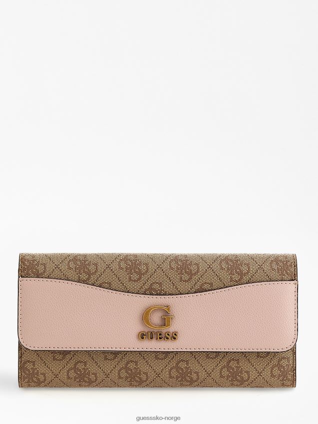 Guess nell 4g logo maxi lommebok rosa rosa unisex F0LJ804640