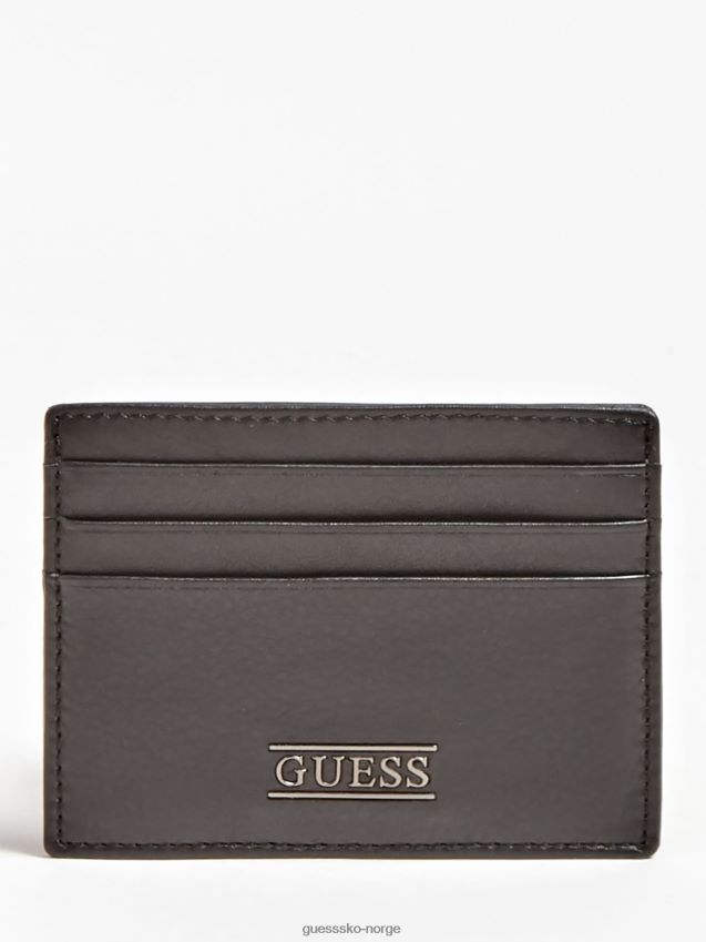 Guess ny kredittkortveske i boston skinn svart svart unisex F0LJ80832