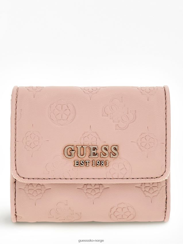 Guess rosa abey mini lommebok med preget logo rosa unisex F0LJ804563
