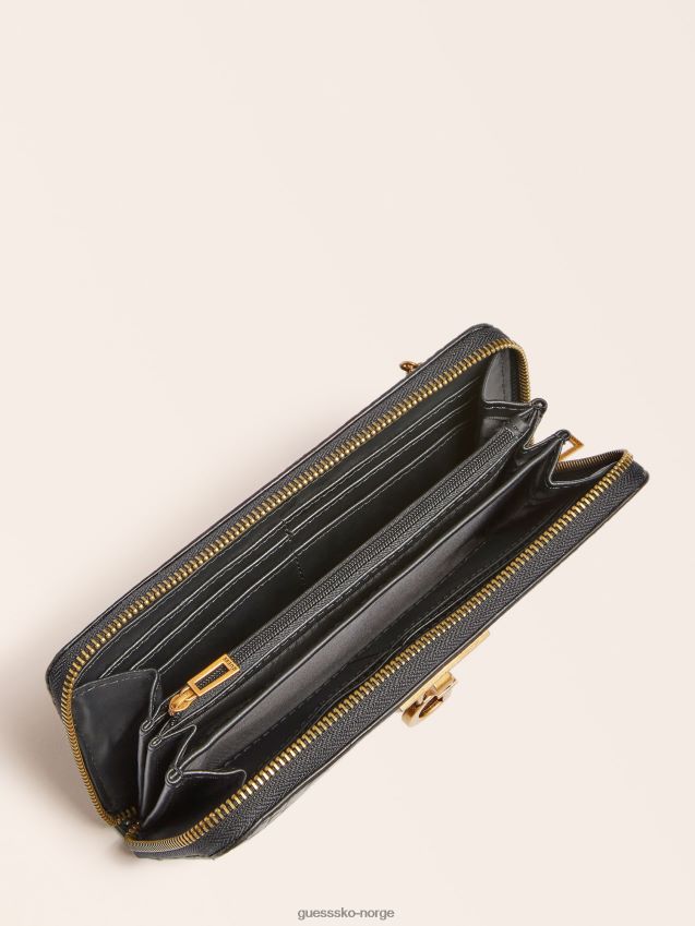 Guess stephi croc print maxi lommebok svart svart unisex F0LJ804295