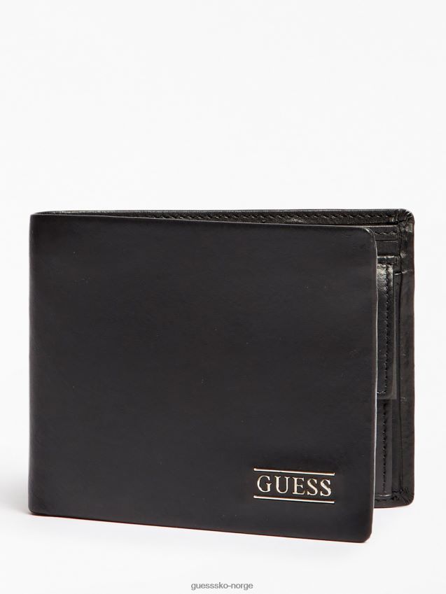 Guess svart new boston lommebok i ekte skinn svart unisex F0LJ80807