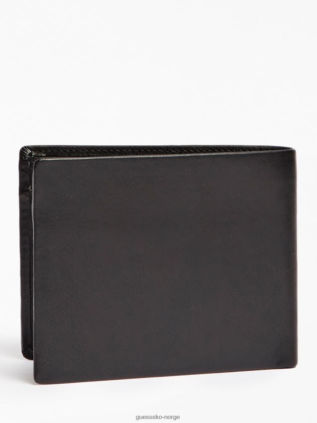 Guess svart new boston lommebok i ekte skinn svart unisex F0LJ80807