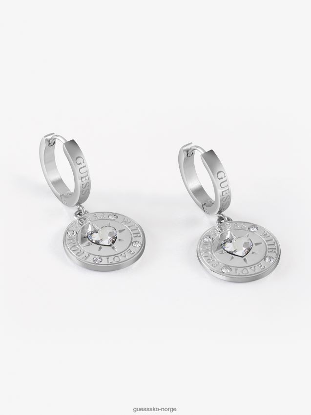 Guess fra-gjett-med-kjærlighet-øreringer sølv unisex F0LJ804272