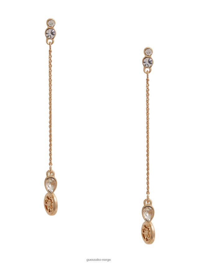 Guess gull-tone lineær krystall og logo øredobber gull gull unisex F0LJ8010066
