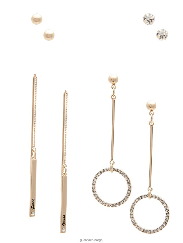 Guess gull-tone pave lineære øredobber sett gull gull unisex F0LJ807807