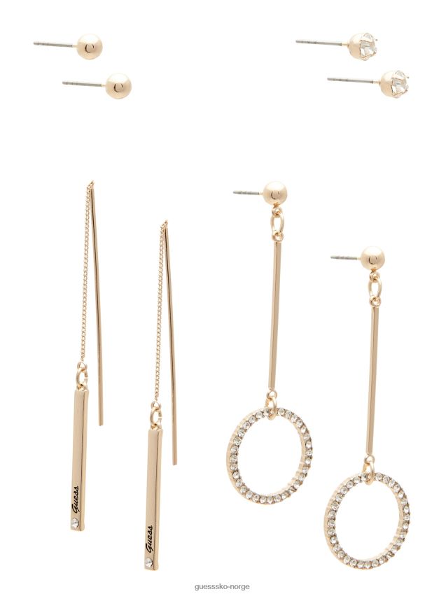 Guess gull-tone pave lineære øredobber sett gull gull unisex F0LJ807807