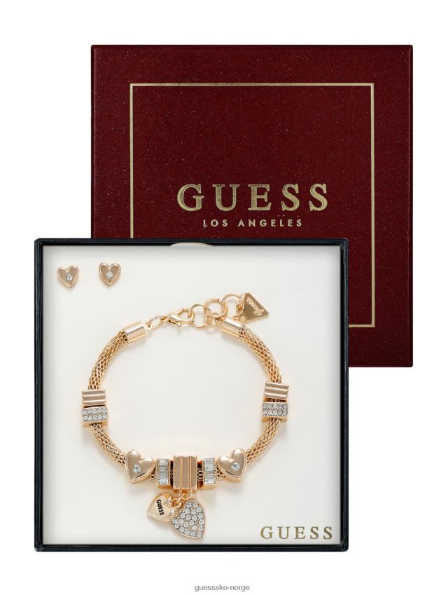Guess gull-tone sjarm armbånd og øredobber sett gull gull unisex F0LJ807678