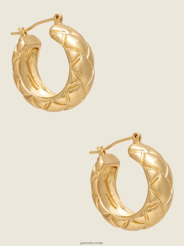 Guess gull-tone vevd tekstur bøyle øredobber gull gull unisex F0LJ8010181