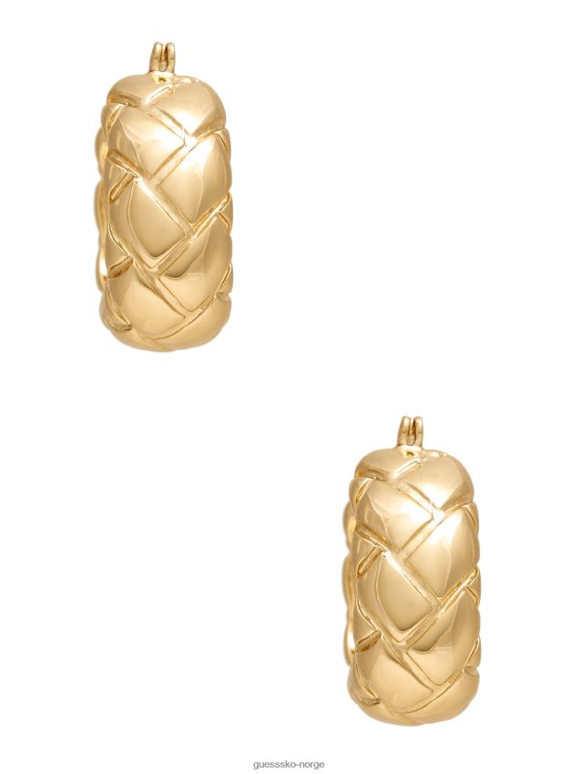 Guess gull-tone vevd tekstur bøyle øredobber gull gull unisex F0LJ8010181