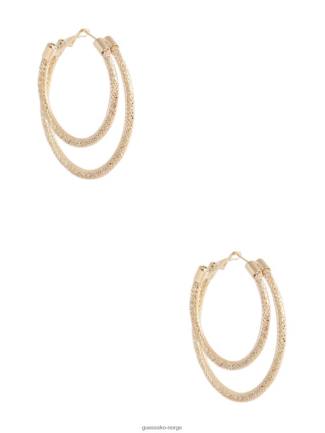 Guess gullfarget mesh lagdelte ringøredobber gull unisex F0LJ8010165