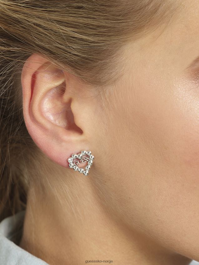 Guess hjerte-romantikk-øreringer sølv sølv unisex F0LJ804345