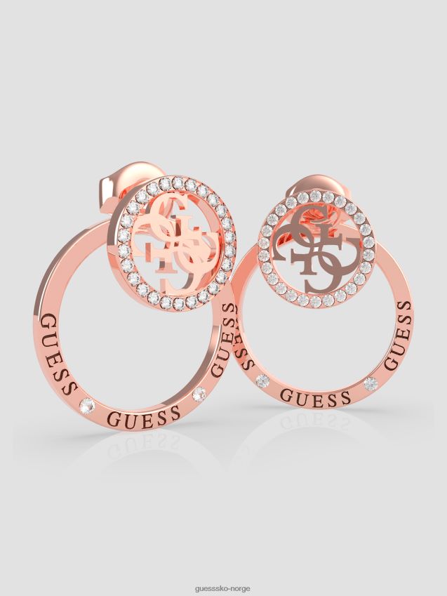 Guess rg rosé gull-tone sirkel pave øredobber rg unisex F0LJ8010213