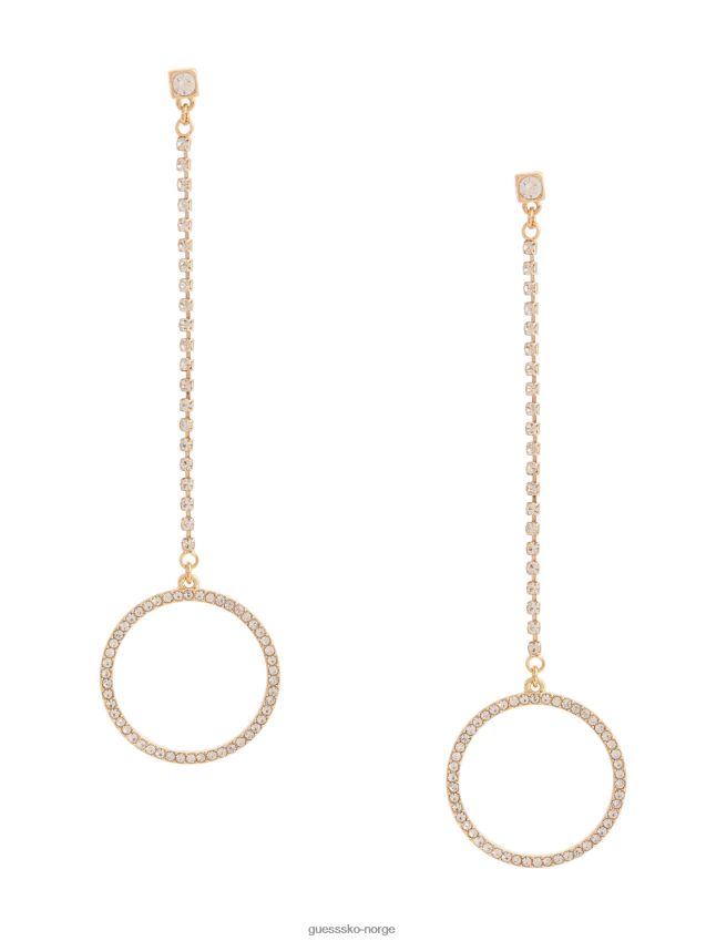 Guess rhinestone pave sirkel lineære øredobber gull gull unisex F0LJ8010191