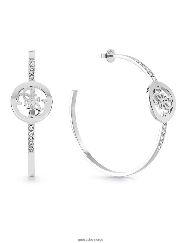 Guess sølv blomstrende pioner øredobber sølv unisex F0LJ804291