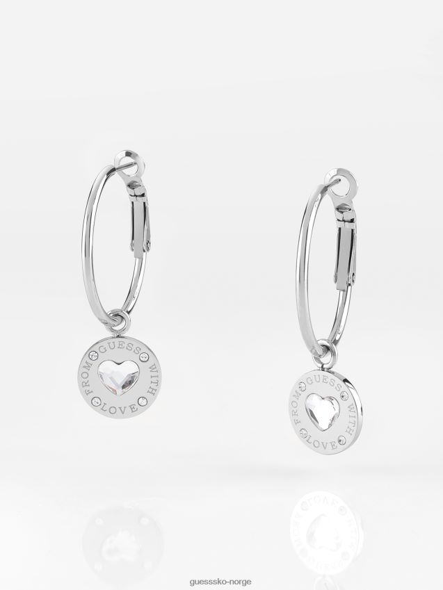 Guess sølv fra-gjett-med-kjærlighet-øreringer sølv unisex F0LJ804677