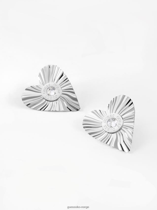 Guess sølv plisse-øreringer sølv unisex F0LJ805902