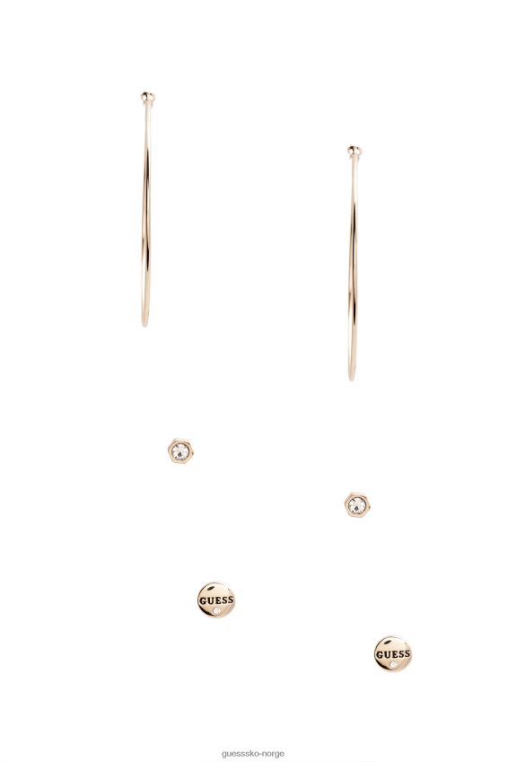 Guess sett med flere gullfargede logoer og øredobber multi unisex F0LJ807820