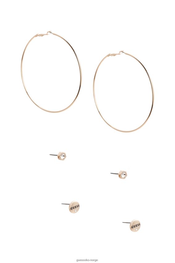 Guess sett med flere gullfargede logoer og øredobber multi unisex F0LJ807820