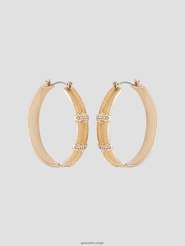 Guess teksturert gull-tone og krystall ring øredobber gull gull unisex F0LJ8010163