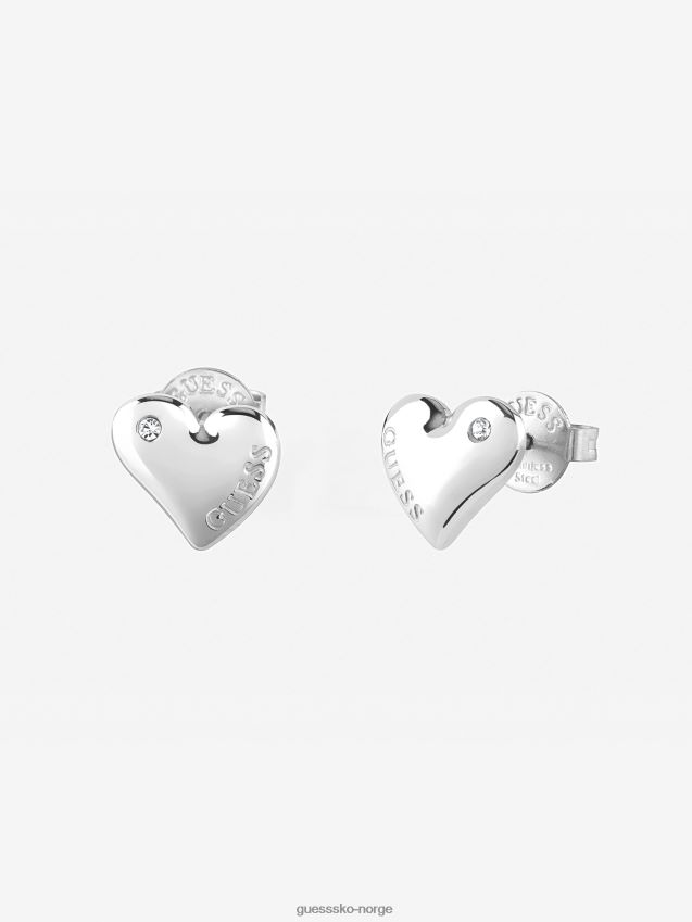 Guess væske-hjerter-øreringer sølv sølv unisex F0LJ804273