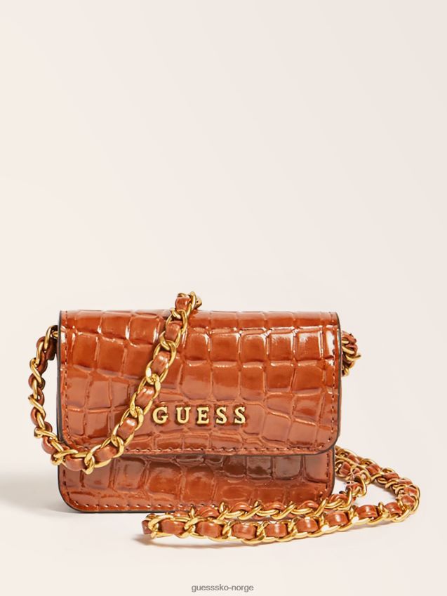 Guess brunt etui med krokotrykk brun unisex F0LJ805681