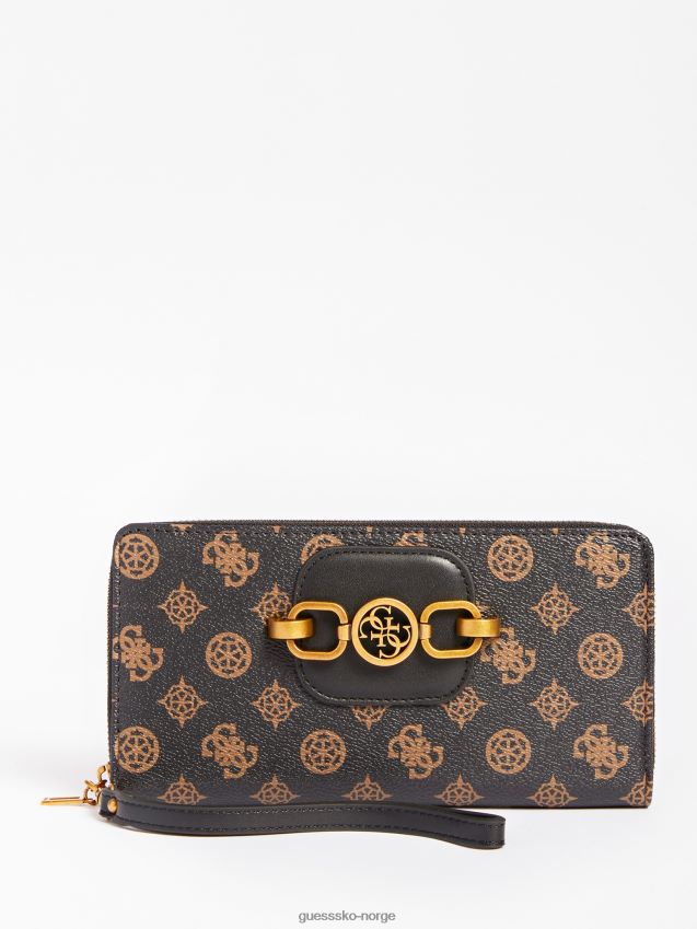 Guess hensely logo organizer brun brun unisex F0LJ805915