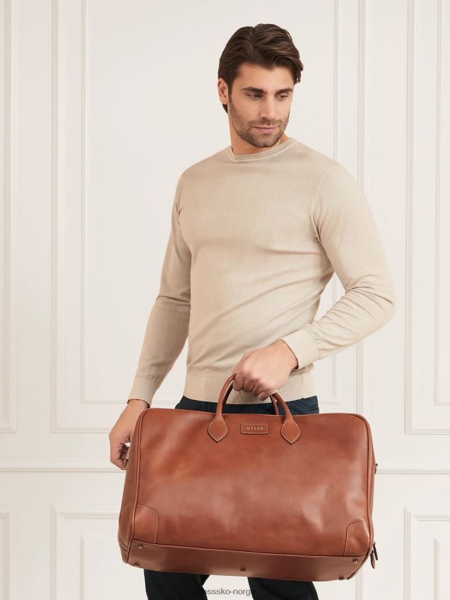 Guess Lario helgeveske i ekte skinn brun brun unisex F0LJ80981