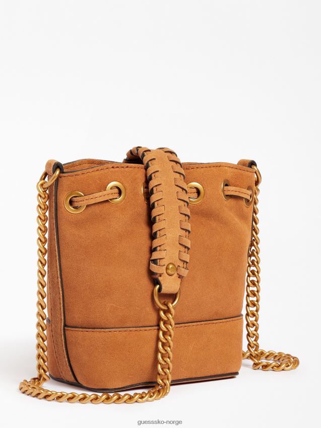 Guess beige kaoma semsket mini bøtteveske beige unisex F0LJ803863