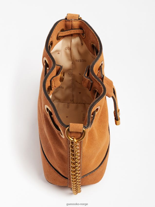 Guess beige kaoma semsket mini bøtteveske beige unisex F0LJ803863