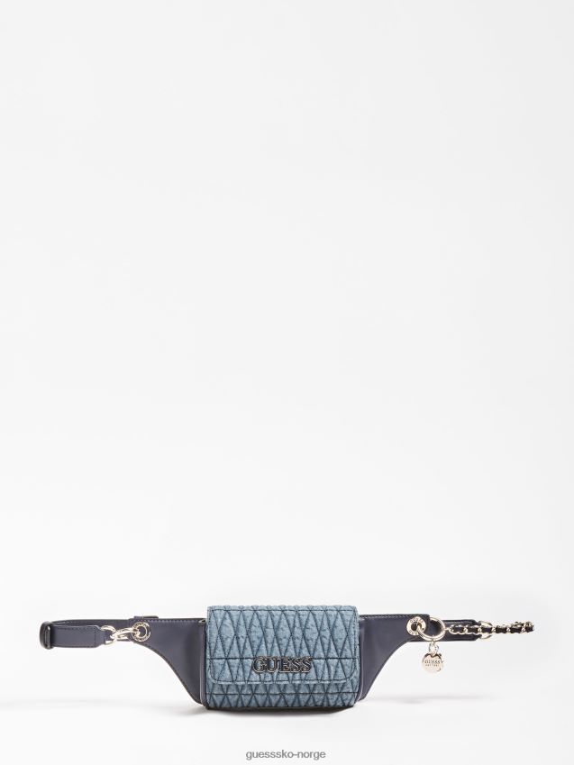 Guess brinkley vattert belteveske blå blå unisex F0LJ805798