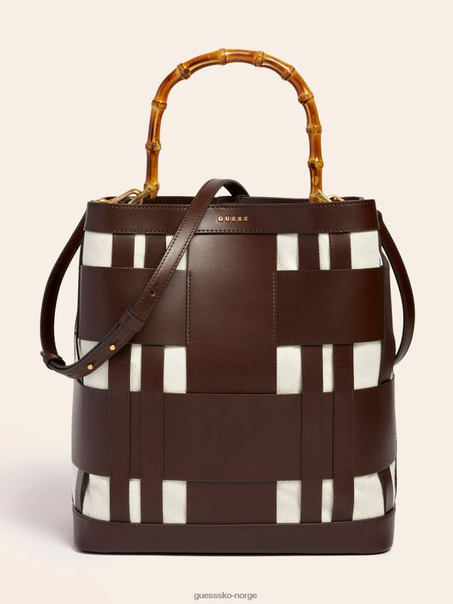 Guess brun aida vevd hobo bag i ekte skinn brun unisex F0LJ805437