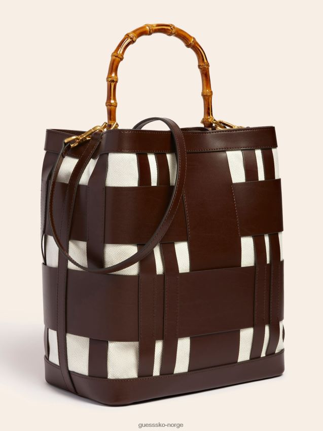 Guess brun aida vevd hobo bag i ekte skinn brun unisex F0LJ805437