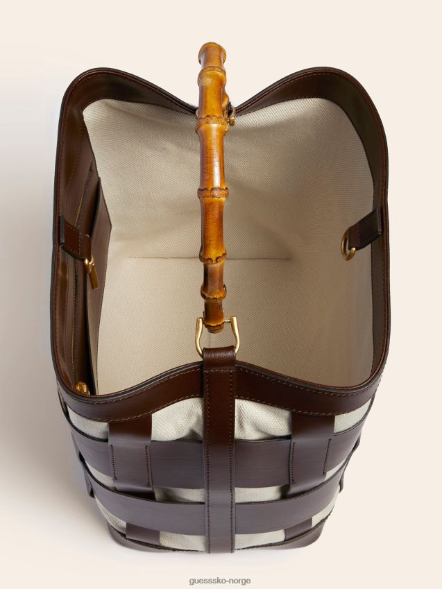 Guess brun aida vevd hobo bag i ekte skinn brun unisex F0LJ805437