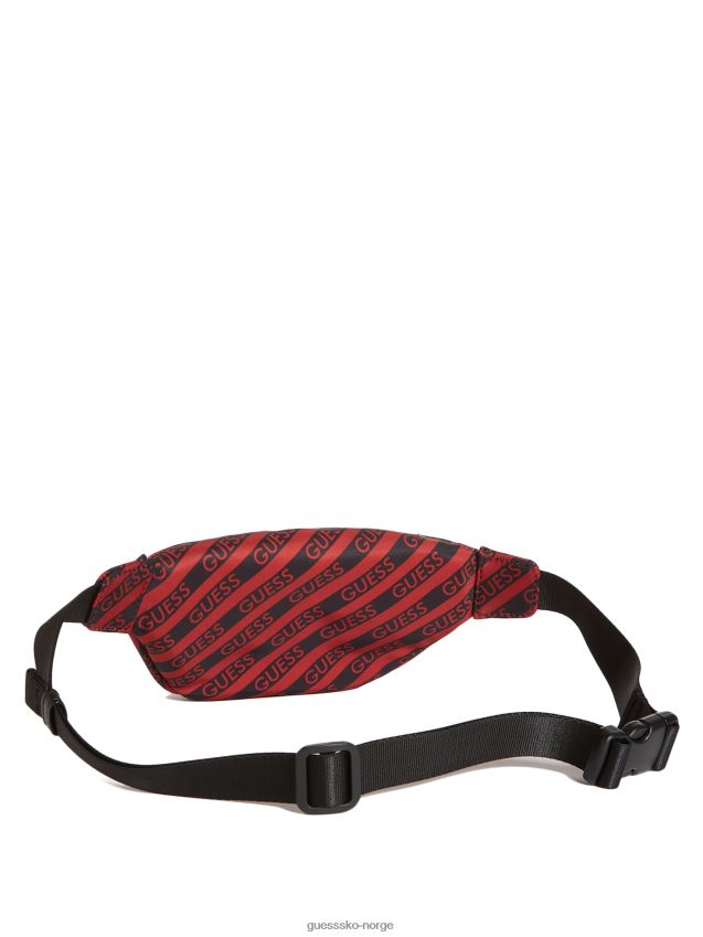Guess fannypakke med rød nylonlogo rød unisex F0LJ808945