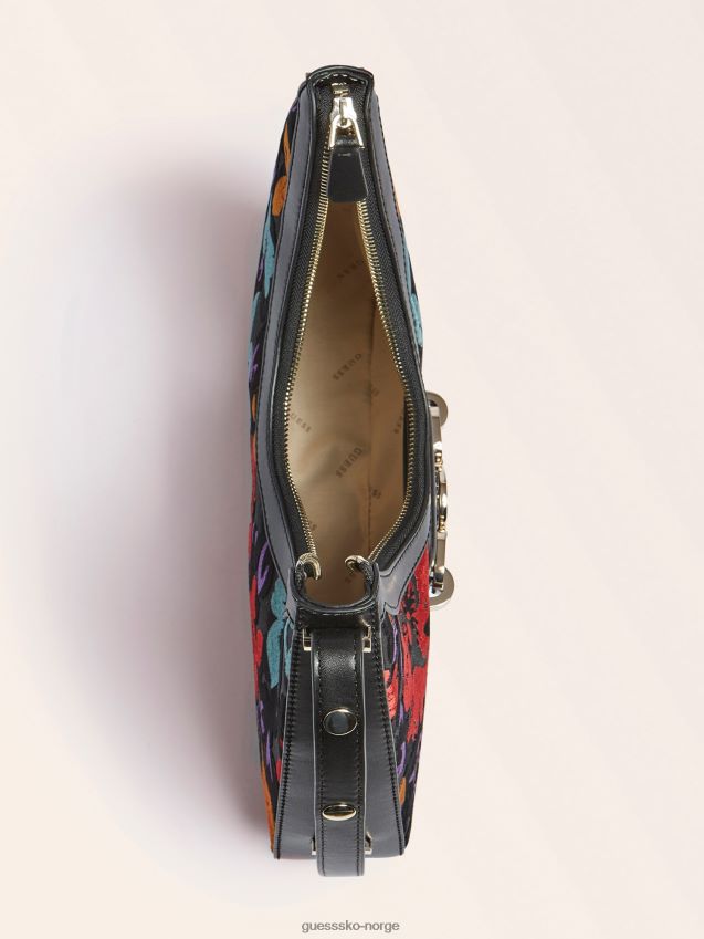 Guess hensely fløyel hobo bag floral fantasy blomsterfantasi unisex F0LJ806114