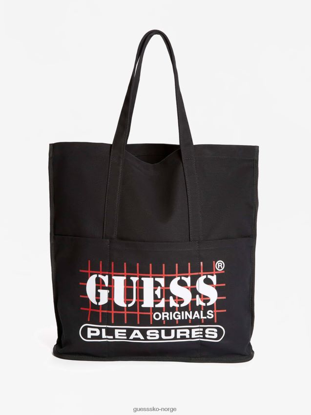 Guess sort lerretsveske med logobokstaver svart unisex F0LJ801381