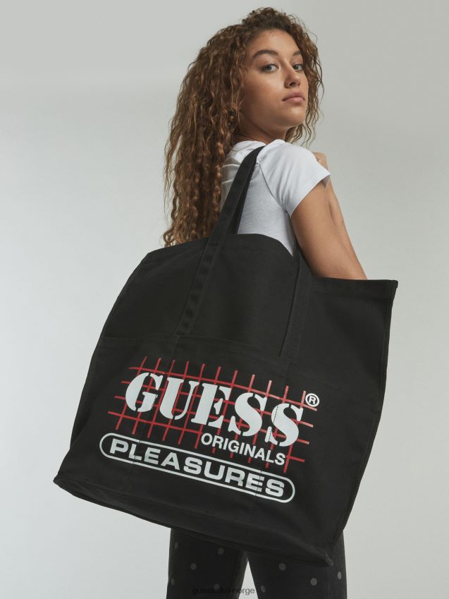 Guess sort lerretsveske med logobokstaver svart unisex F0LJ801381