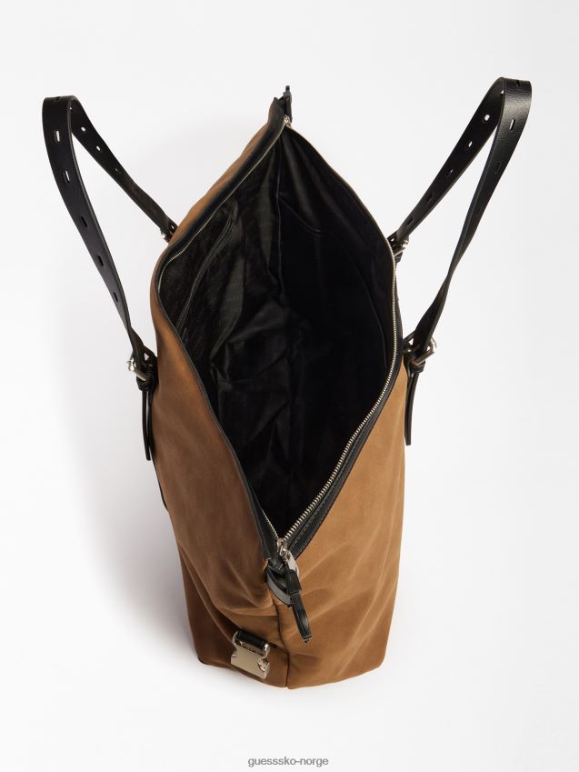 Guess wanderluxe helgeveske i semsket skinn brun brun unisex F0LJ8072