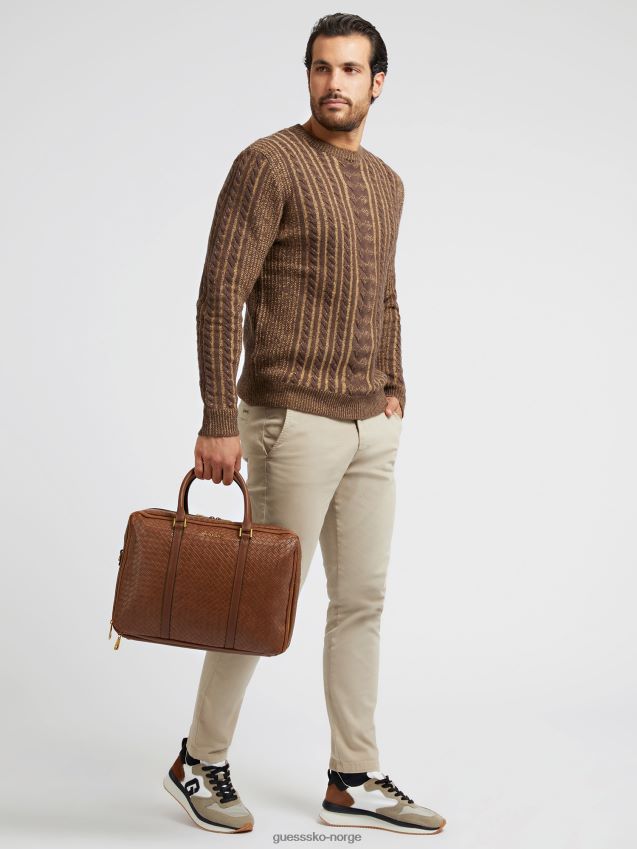 Guess brun flettet kveldsveske med stropp brun unisex F0LJ80383