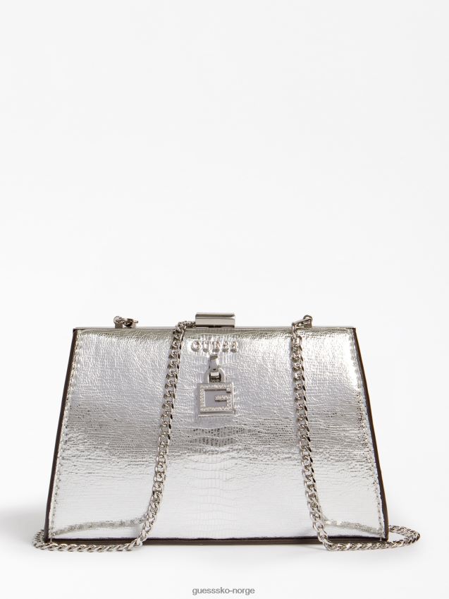 Guess foliert natt fall mini clutch sølv sølv unisex F0LJ803586
