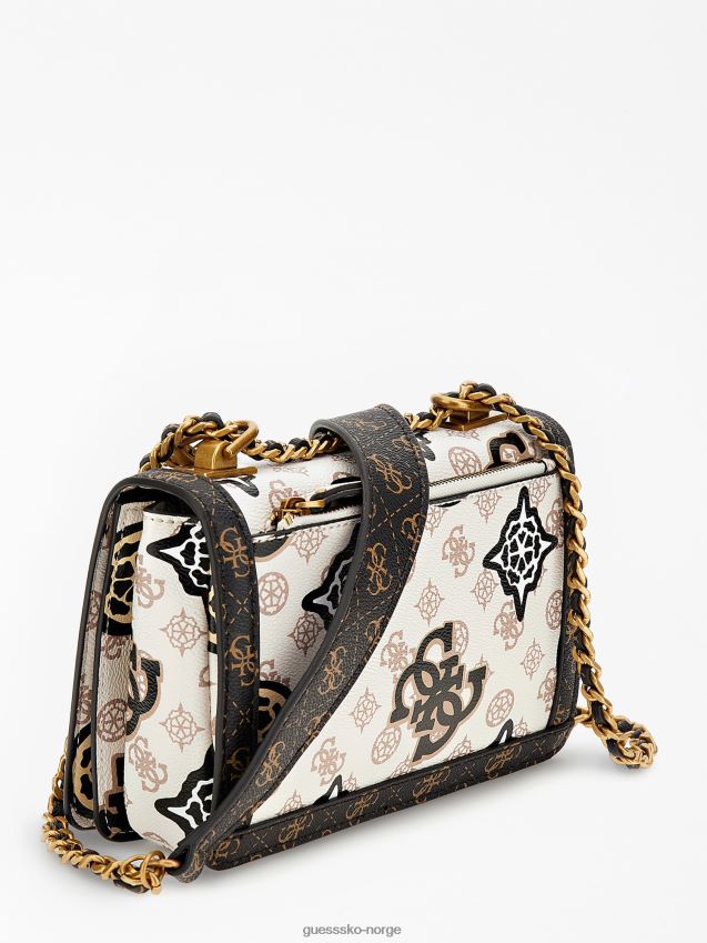 Guess abey 4g peony logo mini crossbody krem krem unisex F0LJ805171